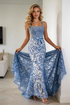 Azure Whisper Mermaid Lace Gown by ZAPDRESS