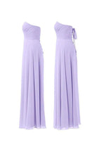Fliederfarbenes Chiffon-Kleiderjungfernkleid bodenlanges Ballabendkleid BD005