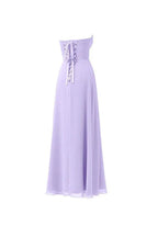 Fliederfarbenes Chiffon-Kleiderjungfernkleid bodenlanges Ballabendkleid BD005