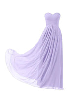 Fliederfarbenes Chiffon-Kleiderjungfernkleid bodenlanges Ballabendkleid BD005
