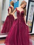 Robes longues de soirée formelles en dentelle, coupe évasée, épaules dénudées et dos ouvert