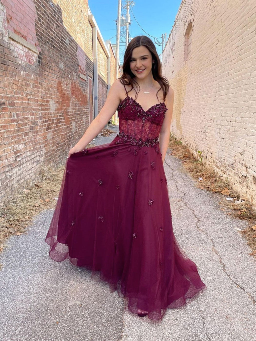 Robe de bal longue ligne A, dos en tulle, sans dos, bordeaux, robe de soirée formelle pour remise de diplôme
