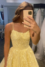 Vestidos longos forma A de tule com renda, costas descobertas, formais para baile de finalistas