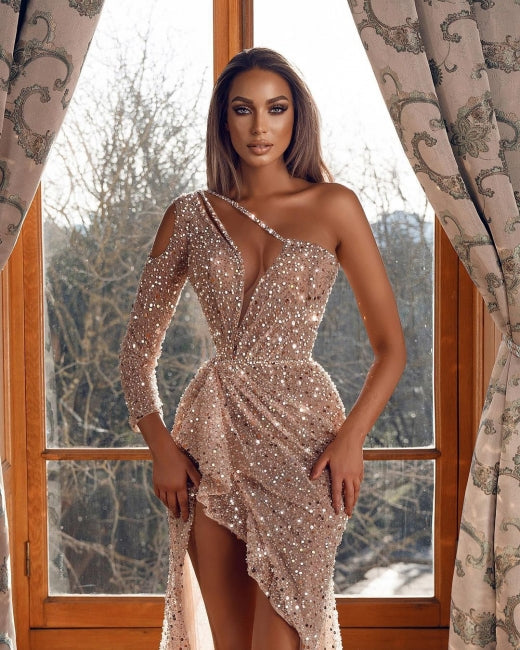 Robes longues pailletées de bal | Robes de soirée pour fête