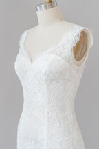 Vestido de novia largo de sirena con escote en forma de corazón y encaje sin espalda