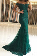 Robe de bal longue sirène à décolleté cœur, épaules dénudées, en tulle et dentelle, dos nu