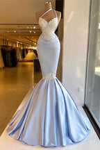 Robe de bal longue sirène à une épaule avec dentelle à applications
