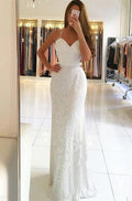 Robe de bal blanche longue fourreau avec perles en forme de cœur