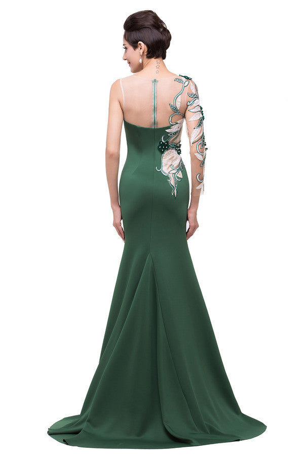 Robe de bal sirène longue jusqu'au sol à une épaule