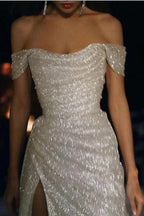 Robes de mariée sirène / trompette Robe étincelante et brillante Fête de mariage