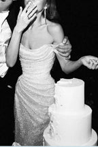 Robes de mariée sirène / trompette Robe étincelante et brillante Fête de mariage