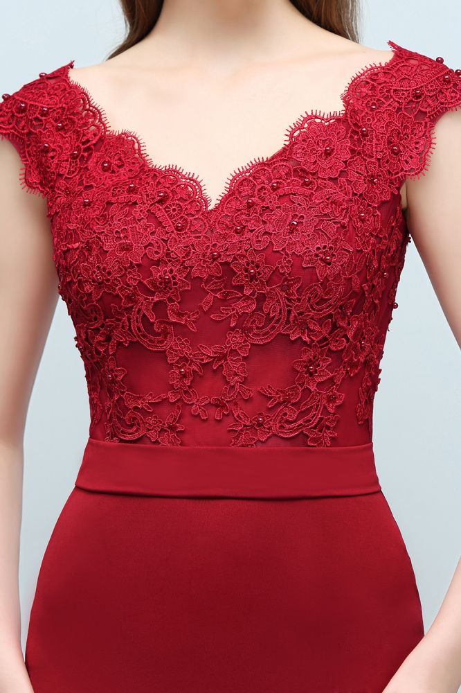Vestidos de baile compridos até ao chão com decote em V, apliques de sereia, contas e faixa