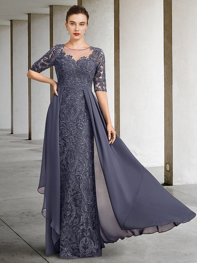 A-Line/Princess Scoop Floor-Length Mother of the Bride Dresses