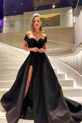 Vestido de noite moderno longo preto sem mangas com lantejoulas e racha