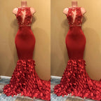 Vestido de Baile Modesto de Sereia sem Mangas