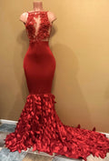 Vestido de Baile Modesto de Sereia sem Mangas