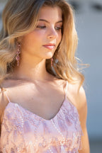 New Arrival Pink Sleeveless Appliques Backless Homecoming Dress