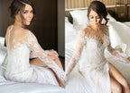 Nuovo abito da sposa con schiena a illusione in pizzo completo e gonna staccabile