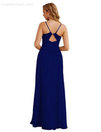 Vestidos de Damas de Honra com Alças Finas, Longos, Formais, para Festas e Baile de Finalistas 28060