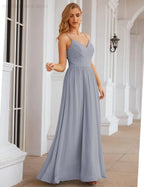 Vestidos de Damas de Honra com Alças Finas, Longos, Formais, para Festas e Baile de Finalistas 28060