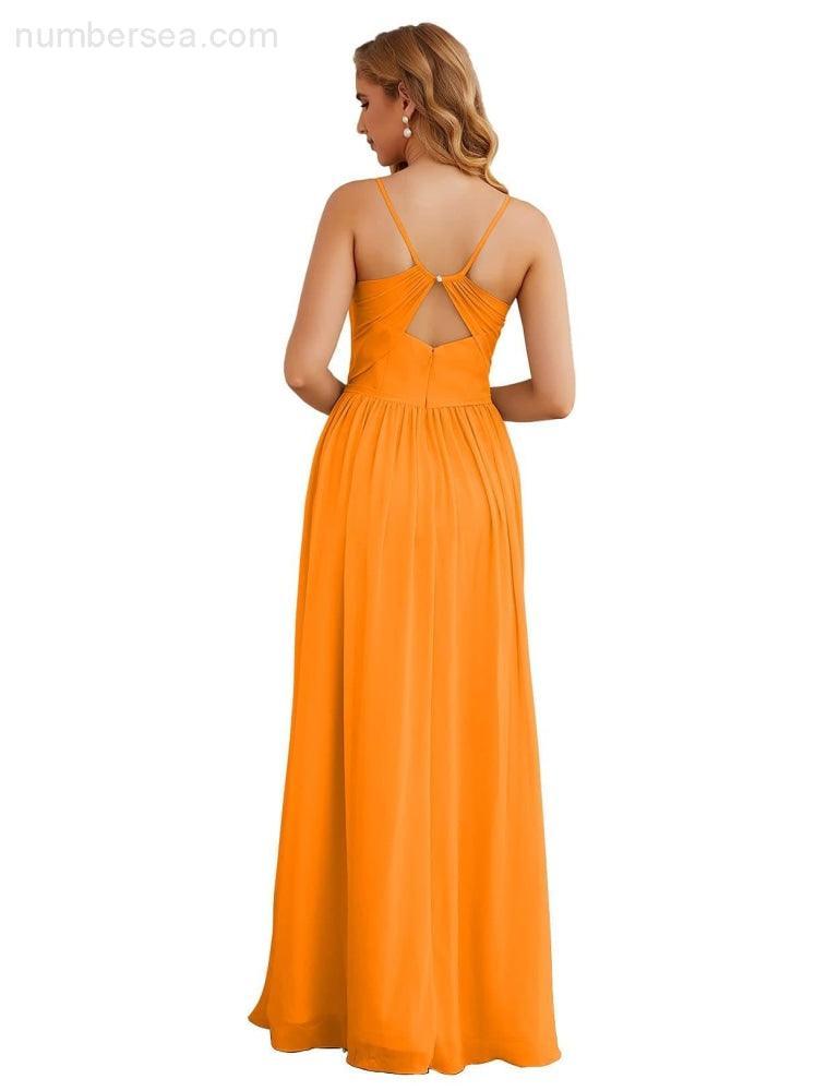 Vestidos de Damas de Honra com Alças Finas, Longos, Formais, para Festas e Baile de Finalistas 28060