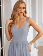 Vestidos de Damas de Honra com Alças Finas, Longos, Formais, para Festas e Baile de Finalistas 28060