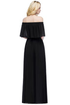 Robe de soirée longue en mousseline, épaules dénudées, sans manches, robe de bal