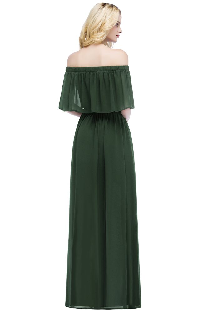 Robe de soirée longue en mousseline, épaules dénudées, sans manches, robe de bal