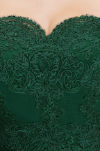 Vestido longo de cetim com aplicações, corte sereia, decote ombro a ombro, para baile de finalistas e damas de honor