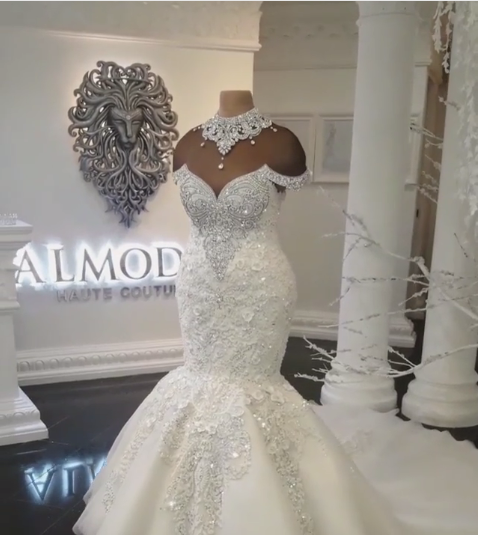 Mermaid Wedding Dress Off The Shoulder With Appliques Beads