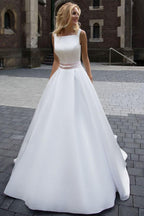In vendita Abito da sposa semplice a linea ad A in raso avorio Princess