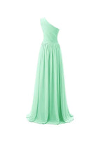 One Shoulder Bridesmaid Dresses Chiffon Prom Evening Dress BD008