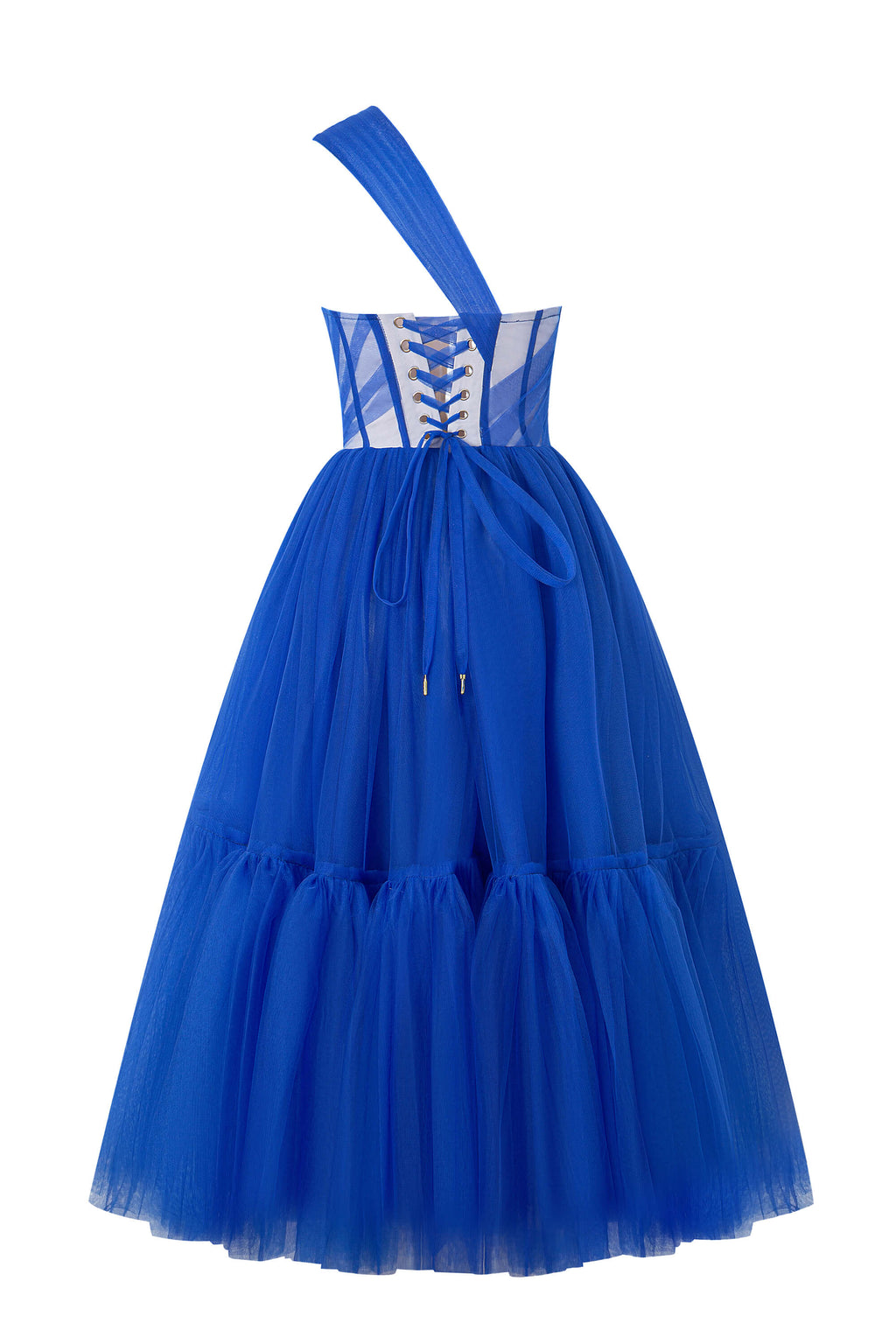 One-Shoulder-Cocktailkleid aus Tüll