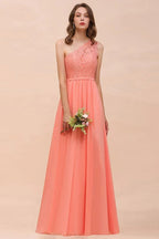 Ein-Schulter-Blumenmuster-Kleiderjungfernkleid mit Seitenschlitz, festliches Hochzeitsgastkleid mit Tasche