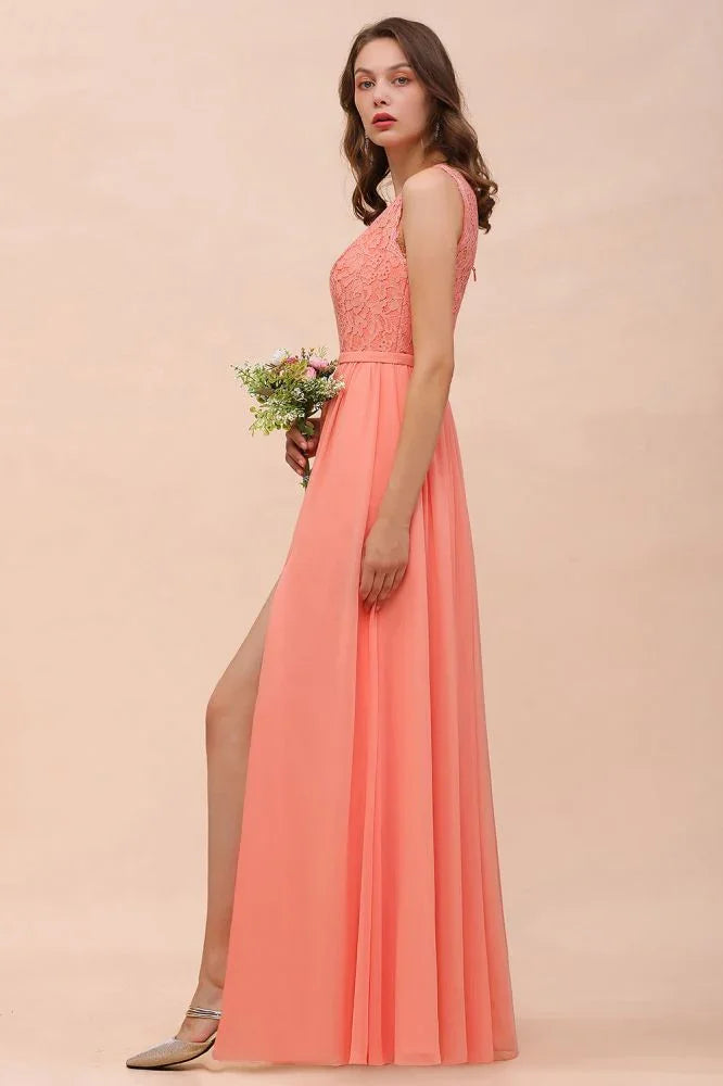 Ein-Schulter-Blumenmuster-Kleiderjungfernkleid mit Seitenschlitz, festliches Hochzeitsgastkleid mit Tasche