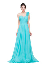 One-shoulder Strapless A-Line Sweep-length Chiffon Bridesmaid Dresses