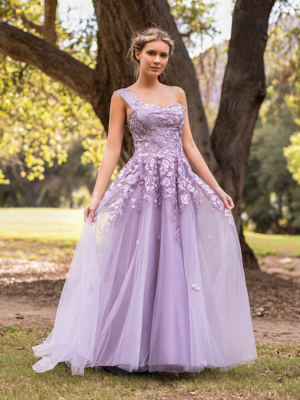 Robe de bal longue en tulle à une épaule Sweet-Heart