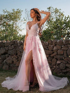 Vestido de fiesta de primavera con aplicación de tul SYP19