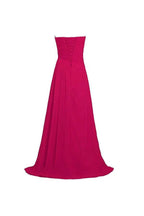 Vestidos longos de dama de honor cor-de-rosa sem alças em chiffon para casamento e baile BD009