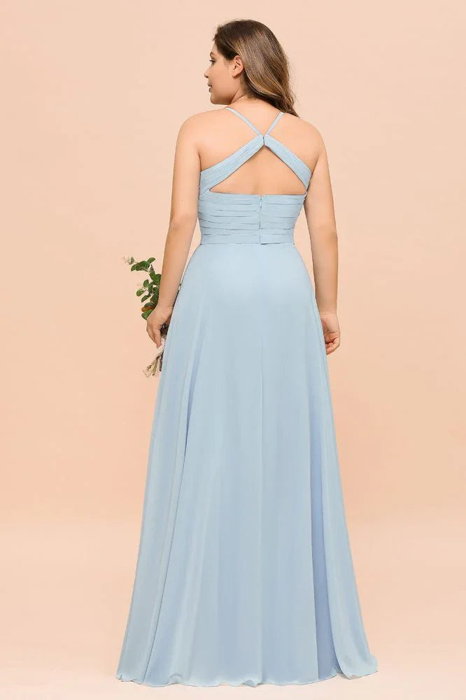 Brautjungfernkleid in Übergröße mit Herzausschnitt, bodenlang, A-Linie, Kleid der Trauzeugin