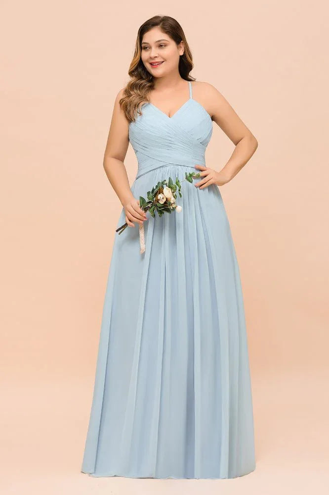 Brautjungfernkleid in Übergröße mit Herzausschnitt, bodenlang, A-Linie, Kleid der Trauzeugin
