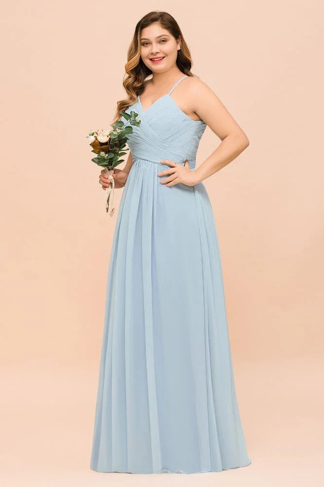 Brautjungfernkleid in Übergröße mit Herzausschnitt, bodenlang, A-Linie, Kleid der Trauzeugin