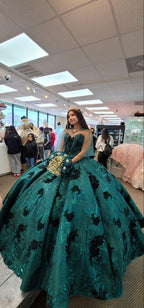 Atemberaubendes smaragdgrünes Kleid für die Quinceañera, Kleid für den sechzehnten Geburtstag, smaragdgrünes Ballkleid Y1120