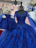 Robe somptueuse bleu royal pour Quinceañera, robe de bal bleu royal pour Sweet 16 Y1130