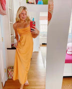 Simple Sheath Sleeveless Prom Dress Sexy Evening Gown Y971