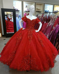 Dunkelrotes Tüllspitzen-Ballkleid Süßes 16 Kleid Y1440