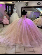 Vestido de Princesa em Tule Rosa Querida Vestido de Baile Rosa Y579