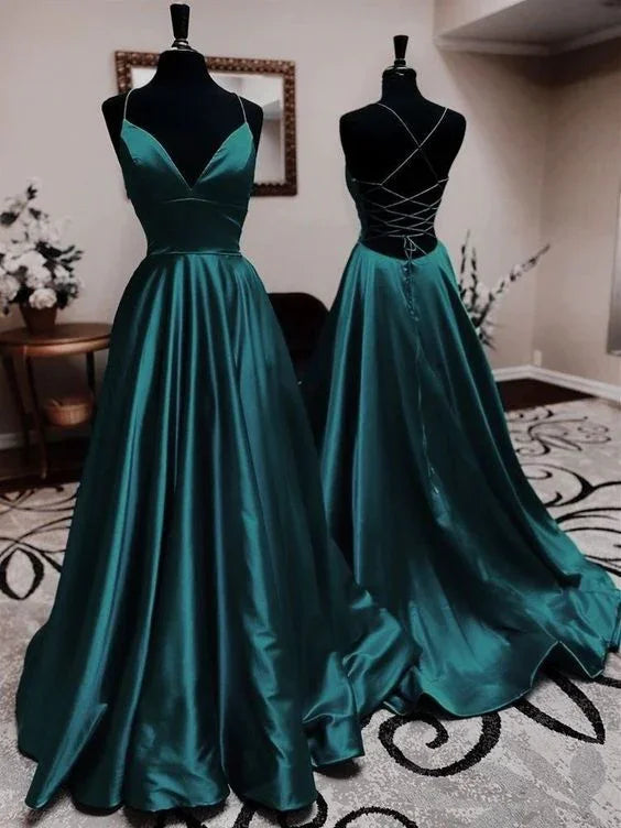 Robes longues de soirée en satin à fines bretelles spaghetti, robe de soirée pour femmes, robes élégantes pour femmes Y668