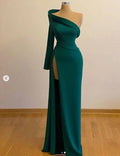Vestidos de noite com uma manga e fenda para ocasiões formais Vestido de concurso S25031
