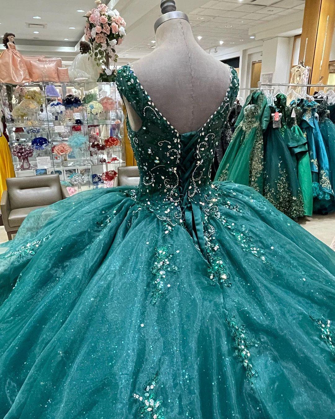 Ball Gown Birthday Dress Lace Up Sweet 16 Dress Y1229